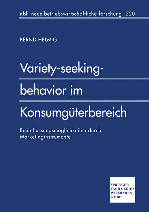 Variety-seeking-behavior im Konsumgüterbereich - Bernd Helmig
