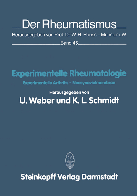 Experimentelle Rheumatologie - U. Weber, K.L. Schmidt