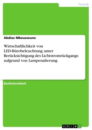 Wirtschaftlichkeit von LED-BÃ¼robeleuchtung unter BerÃ¼cksichtigung des LichtstromrÃ¼ckgangs aufgrund von Lampenalterung - Abdias Mbeusseune