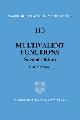Multivalent Functions - W. K. Hayman