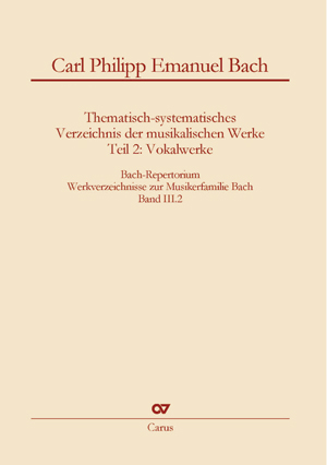 Carl Philipp Emanuel Bach: Thematisch-systematisches Verzeichnis der musikalischen Werke - Wolfram Enßlin; Uwe Wolf