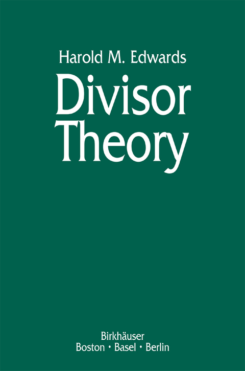 Divisor Theory - Harold M. Edwards