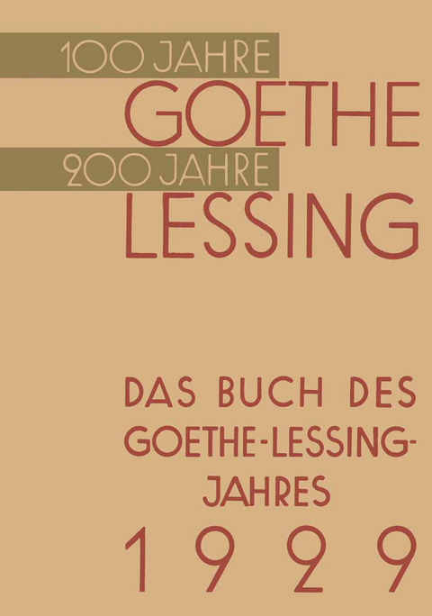 Das Buch des Goethe-Lessing-Jahres 1929 - Paul von Hindenburg