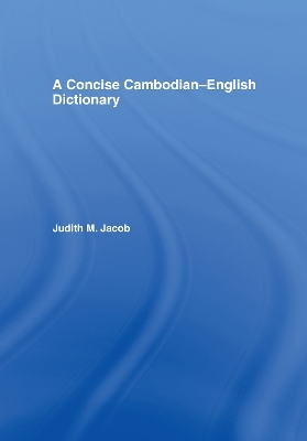 A Concise Cambodian-English Dictionary - Judith Jacob Jacobs