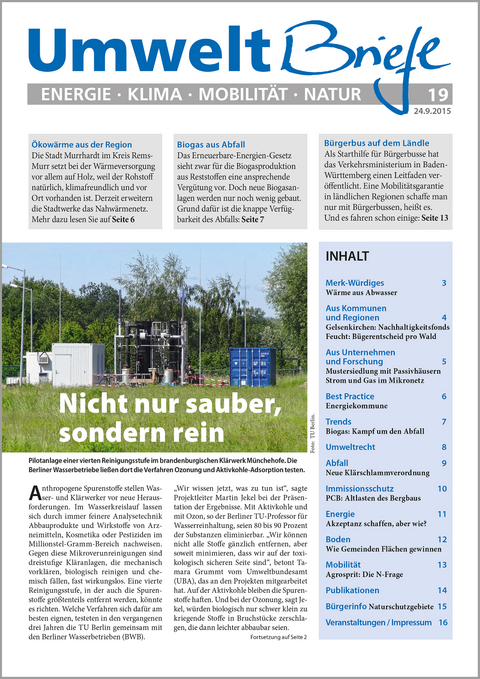 Zeitschrift UmweltBriefe Heft 19/2015 - 