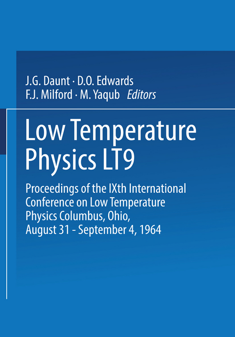 Low Temperature Physics LT9 - John Gilbert Daunt,  International Union of Pure and Applied Physics