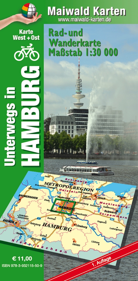 Hamburg Ost und West - Rad- und Wanderkarte - mit Einsteckhülle - Detlef Maiwald, Detlef sen. Maiwald