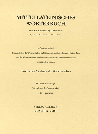 Mittellateinisches Wörterbuch 40. Lieferung (gelo - gratuitus)