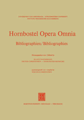 Hornbostel Opera Omnia - D. Christensen; H.-P. Reinecke; K.P. Wachsmann
