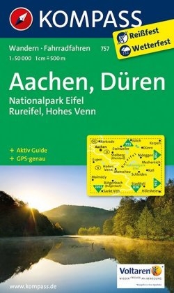 Düren Nationalpark Eifel Hohes Venn KOMPASS Wanderkarte 757 Aachen Rureifel 