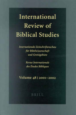 International Review of Biblical Studies, Volume 48 (2001-2002) - Bernhard Lang