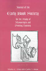 Journal of the Early Book Society - Martha W Driver; Person Cynthia J Brown