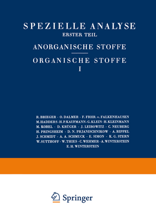 Spezielle Analyse - R. Brieger; O. Dalmer; F. Frhr. v. Falkenhausen; M. Hadders; H.P. Kaufmann; G. Klein; H. Kleinmann; M. Kobel; D. Krüger; J. Leibowitz; C. Neuberg; H. Pringsheim; G. Klein