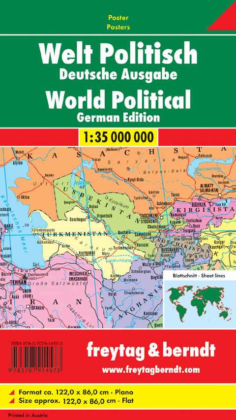 Welt politisch, Deutsche Ausgabe, 1:35. Mill., Poster - 