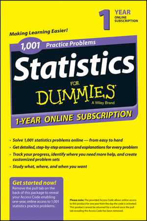 1,001 Statistics Practice Problems for Dummies Access Code Card (1-Year Subscription) -  Consumer Dummies