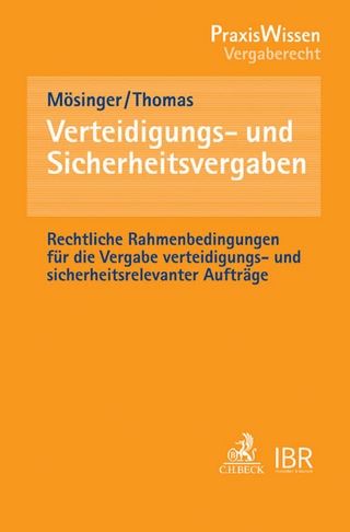 Verteidigungs- und Sicherheitsvergaben - Thomas Mösinger; Patrick Thomas