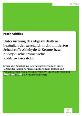 Untersuchung des Abgasverhaltens bezüglich der gesetzlich nicht limitierten Schadstoffe Aldehyde & Ketone bzw. polyzyklische aromatische Kohlenwasserstoffe - Peter Achilles