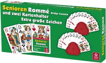 Rommé (Spielkarten), Senioren-Set m. 2 Kartenhalter