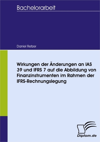 Wirkungen der Änderungen an IAS 39 und IFRS 7 auf die Abbildung von Finanzinstrumenten im Rahmen der IFRS-Rechnungslegung - Daniel Retzer