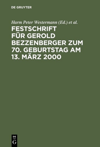 Festschrift für Gerold Bezzenberger zum 70. Geburtstag am 13. März 2000 - Harm Peter Westermann; Klaus Mock