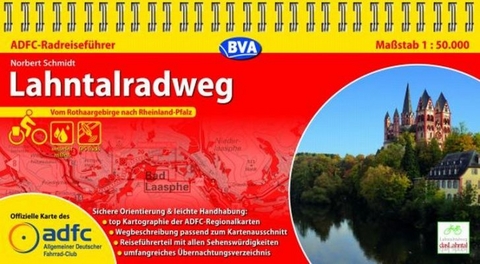 ADFC-Radreiseführer Lahntalradweg 1:50.000 praktische Spiralbindung, reiß- und wetterfest, GPS-Tracks Download - Norbert Schmidt