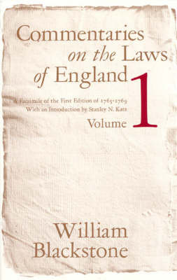 Commentaries on the Laws of England, Volume 1 - Blackstone William Blackstone