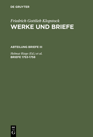 Briefe 1753-1758 - Helmut Riege; Rainer Schmidt