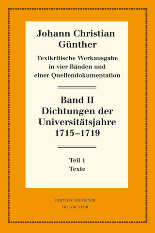 Dichtungen der Universitätsjahre 1715-1719 - Reiner Bölhoff
