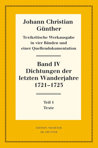Dichtungen der letzten Wanderjahre 1721-1723 - Reiner Bölhoff