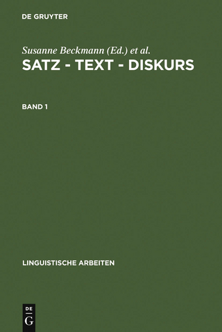 Satz ? Text ? Diskurs. Band 1 - Susanne Beckmann; Sabine Frilling