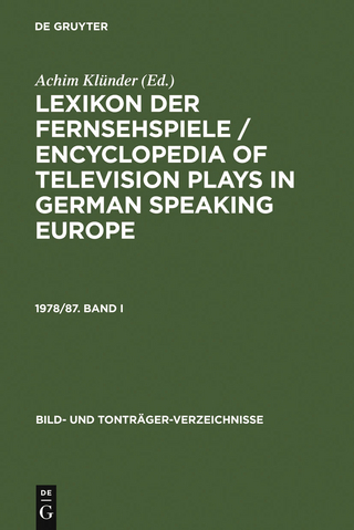 Lexikon der Fernsehspiele / Encyclopedia of television plays in German speaking Europe. 1978/87. Band I - Achim Klünder