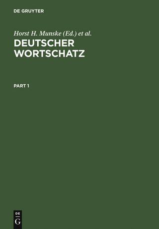 Deutscher Wortschatz - Horst H. Munske; Peter von Polenz; Oskar Reichmann; Reiner Hildebrandt