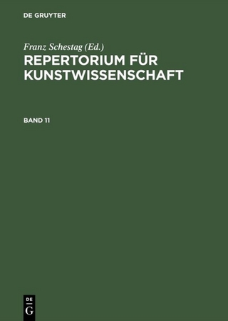 Repertorium für Kunstwissenschaft / Repertorium für Kunstwissenschaft. Band 11 - Hubert Janitschek