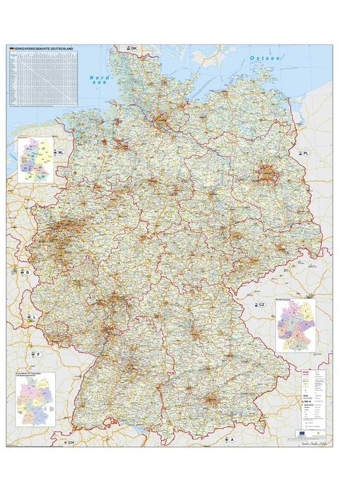 Verkehrswegekarte Deutschland - Heinrich Stiefel