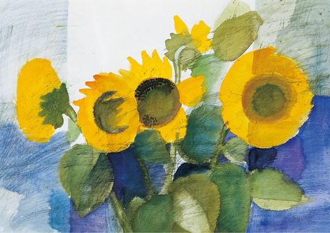 Kunstkarten "Vier Sonnenblumen"