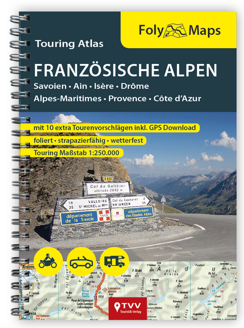 FolyMaps Touring Atlas Französische Alpen 1:250.000