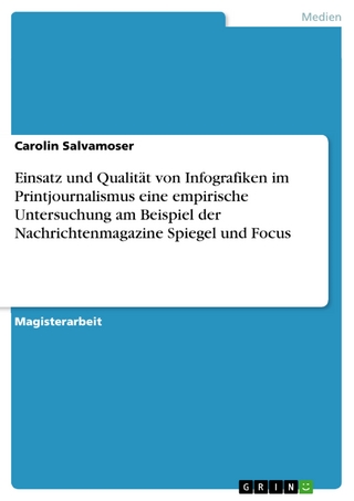 Einsatz und Qualität von Infografiken im Printjournalismus eine empirische Untersuchung am Beispiel der Nachrichtenmagazine Spiegel und Focus - Carolin Salvamoser