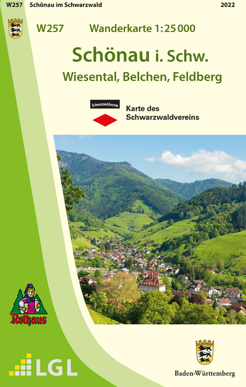 W257 Wanderkarte 1:25 000 Schönau im Schwarzwald