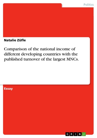 Comparison of the national income of different developing countries with the published turnover of the largest MNCs. - Natalie Züfle