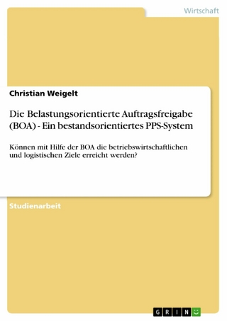 Die Belastungsorientierte Auftragsfreigabe (BOA) - Ein bestandsorientiertes PPS-System - Christian Weigelt