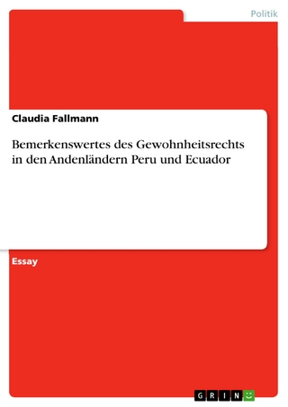 Bemerkenswertes des Gewohnheitsrechts in den Andenländern Peru und Ecuador - Claudia Fallmann