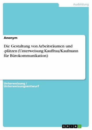 Die Gestaltung von Arbeitsräumen und -plätzen (Unterweisung Kauffrau/Kaufmann für Bürokommunikation) - Anonym