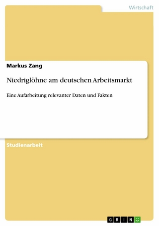 Niedriglöhne am deutschen Arbeitsmarkt - Markus Zang