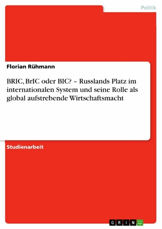 BRIC, BrIC oder BIC? - Russlands Platz im internationalen System und seine Rolle als global aufstrebende Wirtschaftsmacht - Florian Rühmann