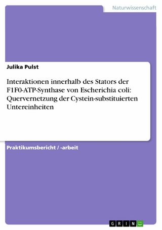 Interaktionen innerhalb des Stators der F1F0-ATP-Synthase von Escherichia coli: Quervernetzung der Cystein-substituierten Untereinheiten - Julika Pulst