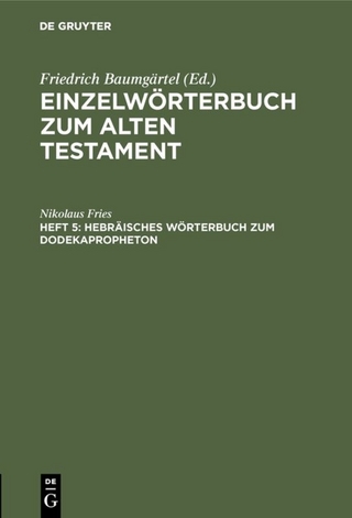 Einzelwörterbücher zum Alten Testament / Hebräisches Wörterbuch zum Dodekapropheton - Nikolaus Fries