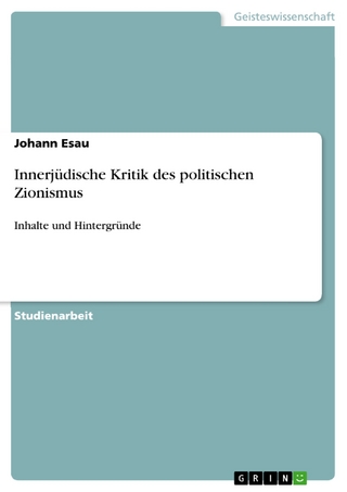 Innerjüdische Kritik des politischen Zionismus - Johann Esau