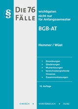 Die 76 wichtigsten Fälle BGB AT - Karl-Edmund Hemmer, Achim Wüst