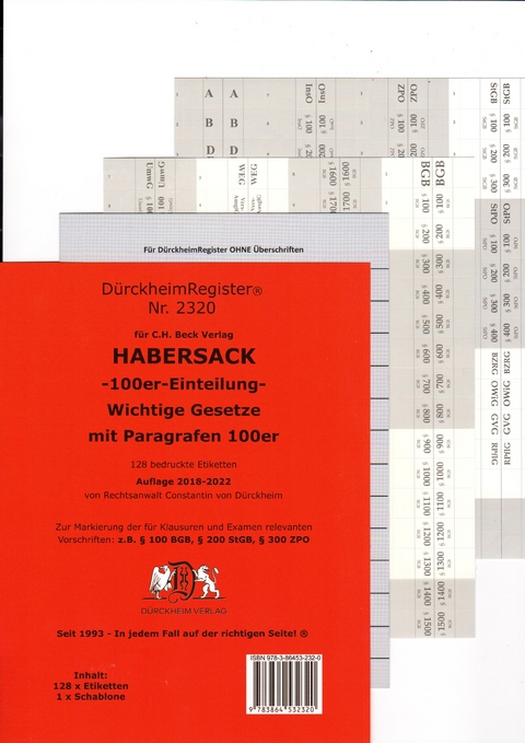 DürckheimRegister® HABERSACK-100er-Einteilung - Constantin Dürckheim