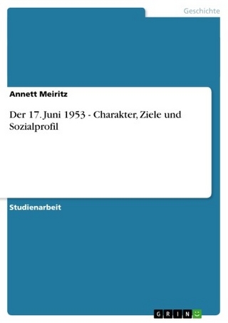 Der 17. Juni 1953 - Charakter, Ziele und Sozialprofil - Annett Meiritz